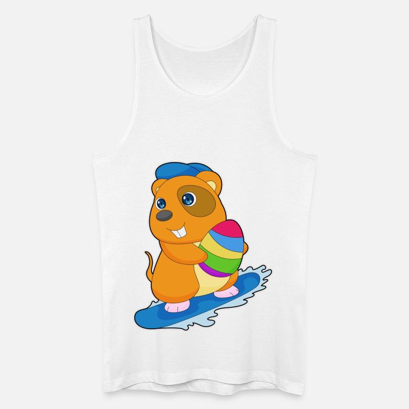Hamster Ostern Snowboard - Männer Bio Tank Top - Weiß