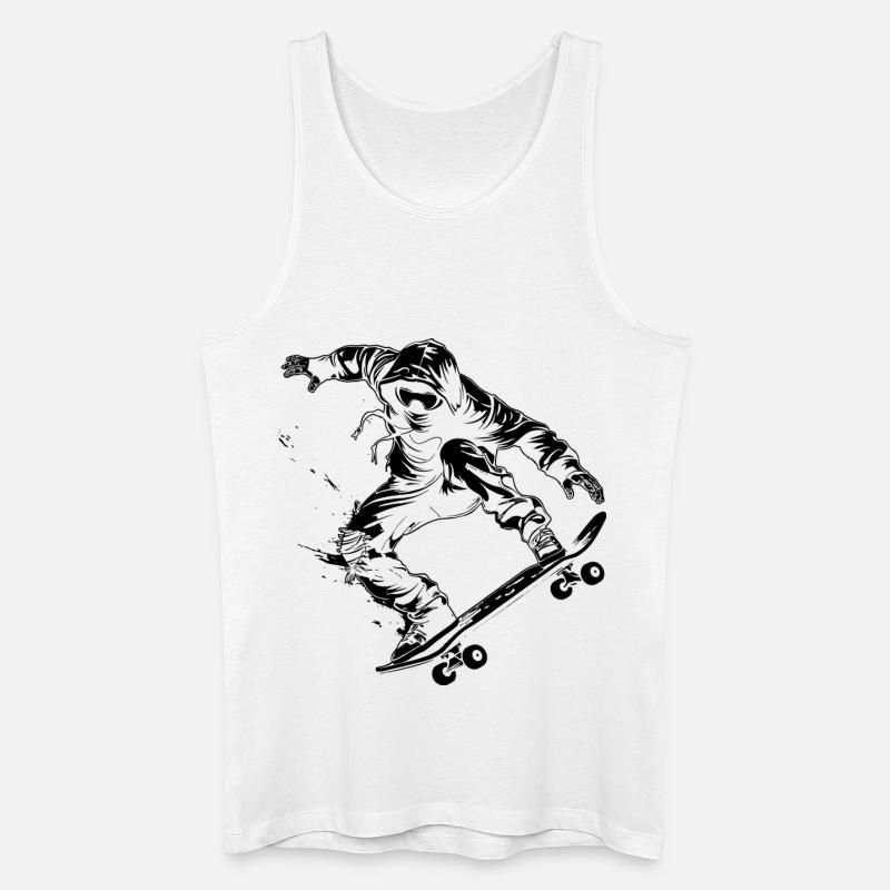 Cartoon Skateboarder - Männer Bio Tank Top - Weiß