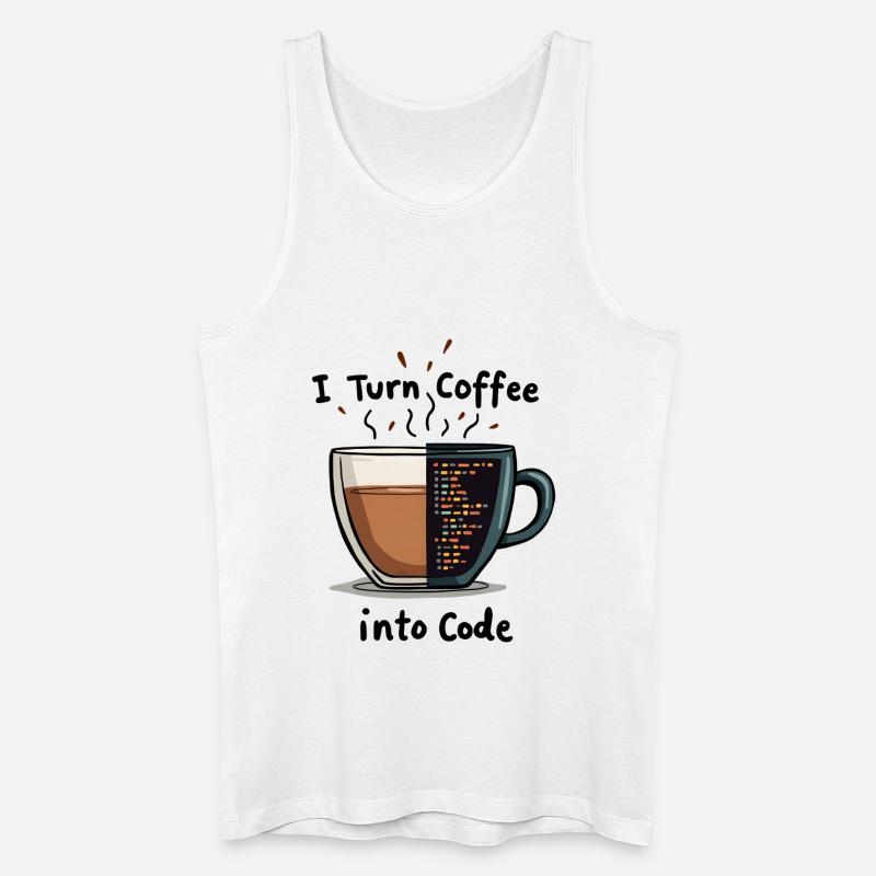 Coffee into Code - Männer Bio Tank Top - Weiß