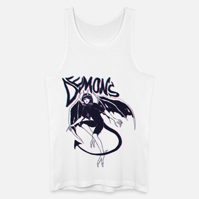 Demon Vibes – Dunkel & Mystisch - Männer Bio Tank Top - Weiß