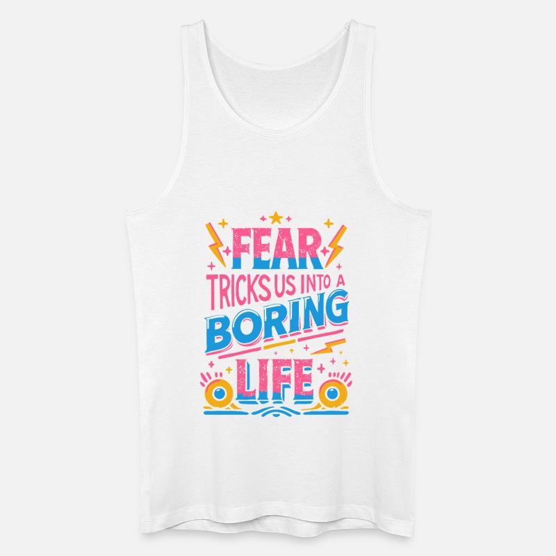 Keine Angst, einfach leben! - Männer Bio Tank Top - Weiß