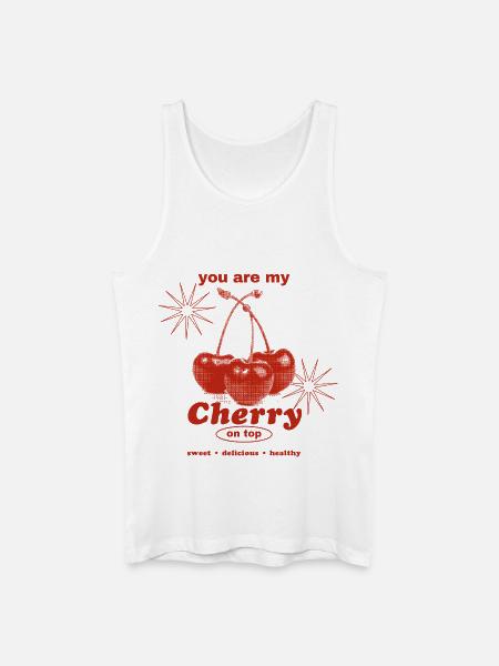 Cherry on Top – Sweet Perfection - Men’s Organic Tank Top - white
