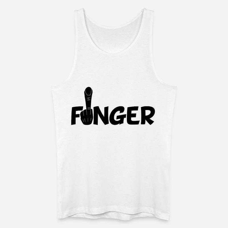 Der Finger (schwarz) - Männer Bio Tank Top - Weiß