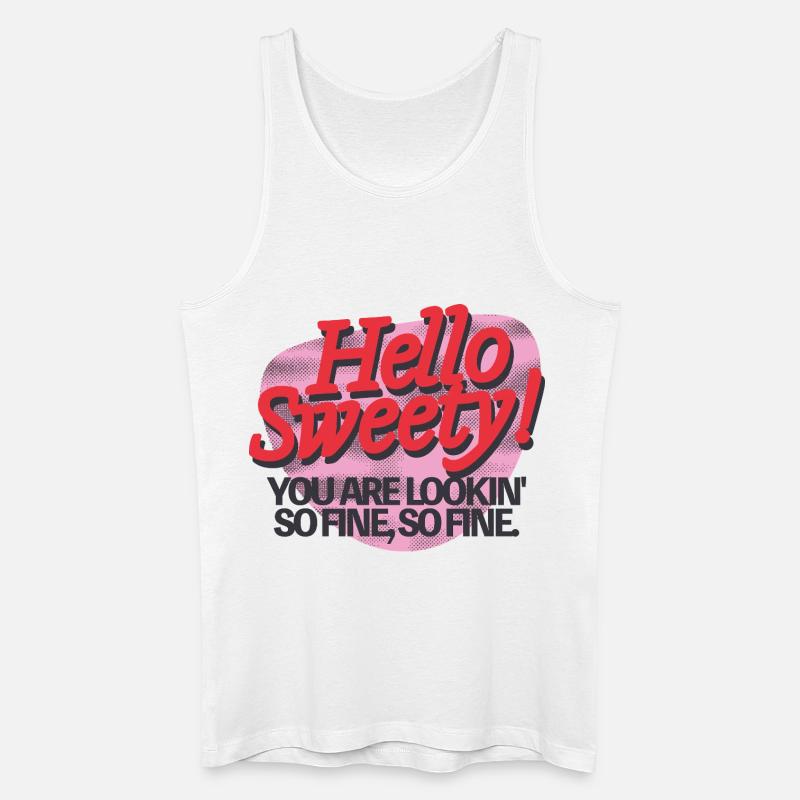 Hello Sweety! – Flirty Retro Vibes - Männer Bio Tank Top - Weiß