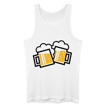 2 chopes à bière bavaroises toast (chopes à bière 2C) - Débardeur bio Homme - blanc - Devant
