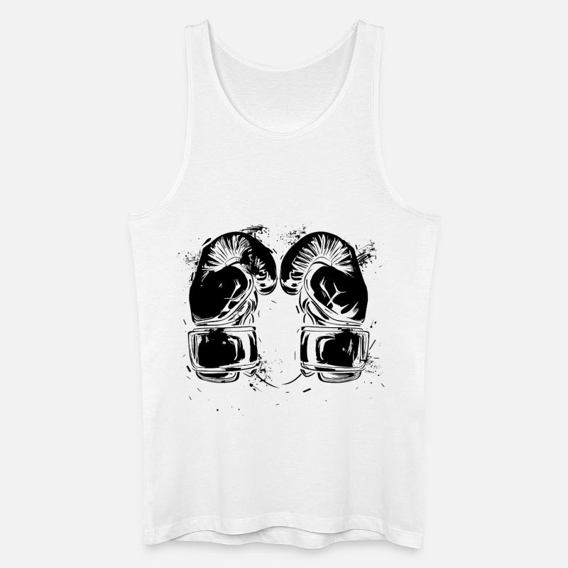 Kickboxhandschuhe - Männer Bio Tank Top - Weiß