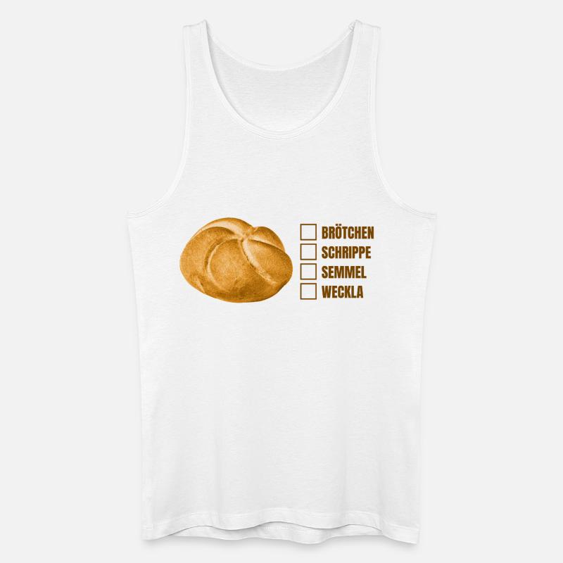 Brötchen oder Semmel? – Lustiges Dialekt-Design - Männer Bio Tank Top - Weiß
