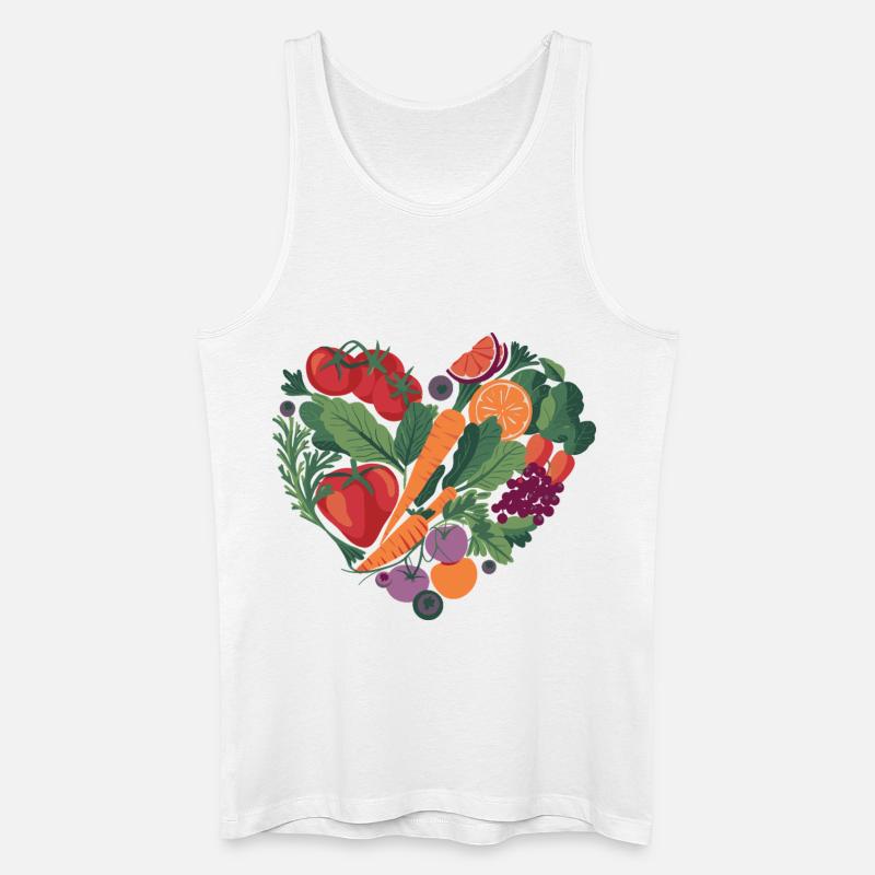 Gesunder Lebensstil Herz Gemüse - Männer Bio Tank Top - Weiß
