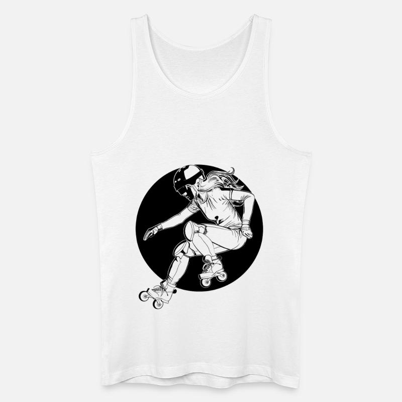 Rollschuhfahrerin - Männer Bio Tank Top - Weiß
