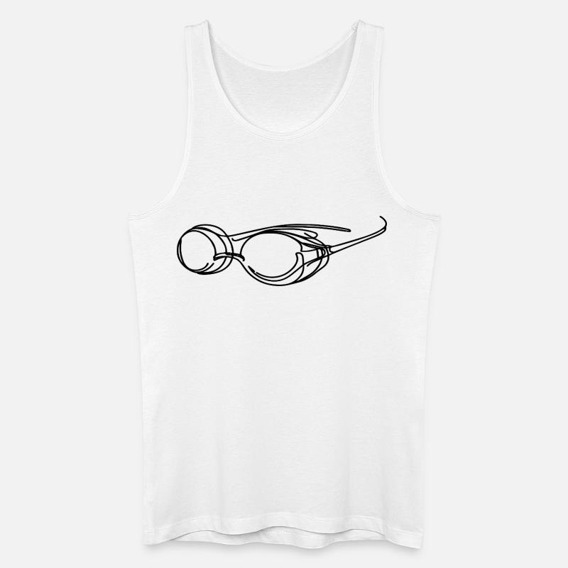 Schwimmbrille Grafik - Männer Bio Tank Top - Weiß