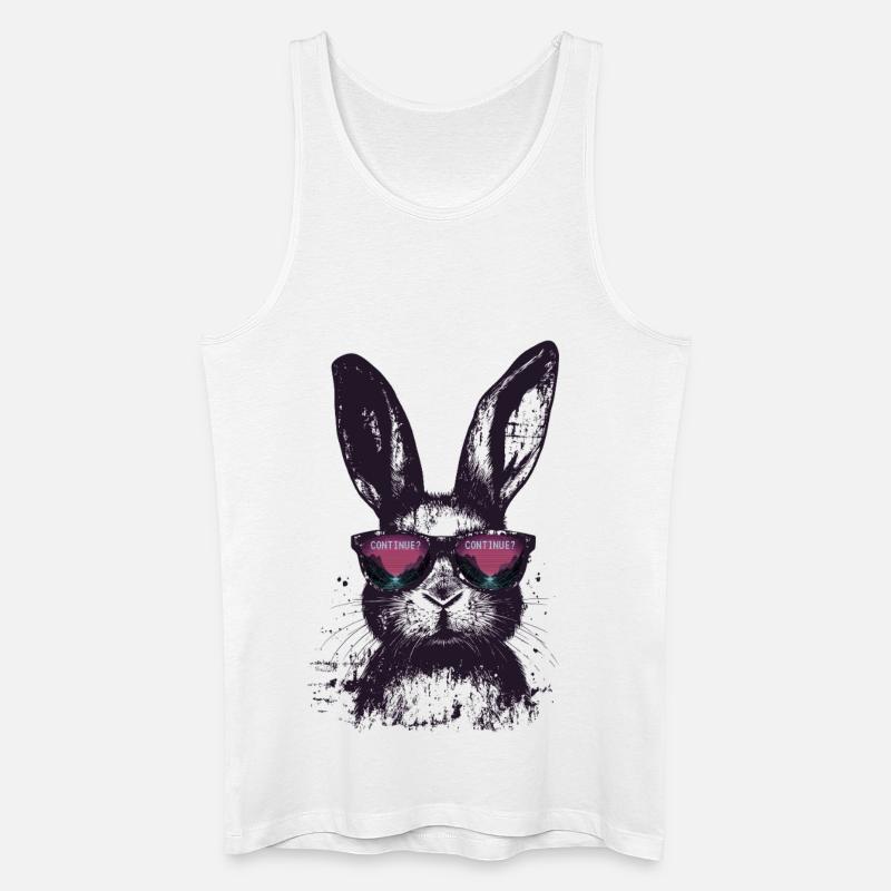Bunny Sunglasses Retro Synthwave Gaming Gift - Men’s Organic Tank Top - white