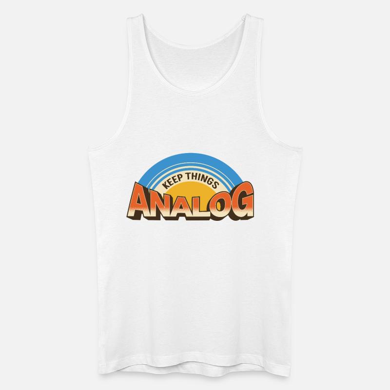 Keep Things Analog – Retro Tech-Statement - Männer Bio Tank Top - Weiß