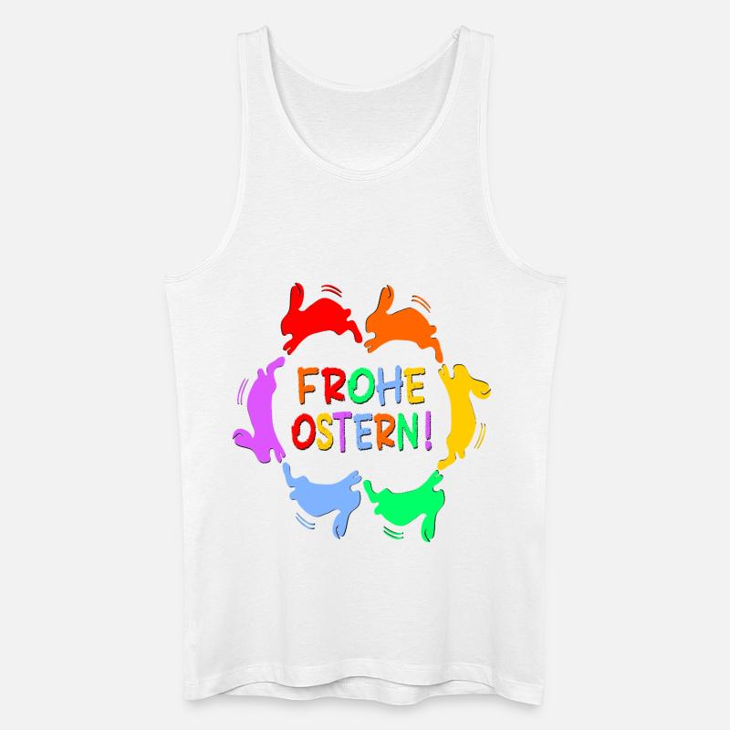 FROHE OSTERN INKLUSION - Männer Bio Tank Top - Weiß