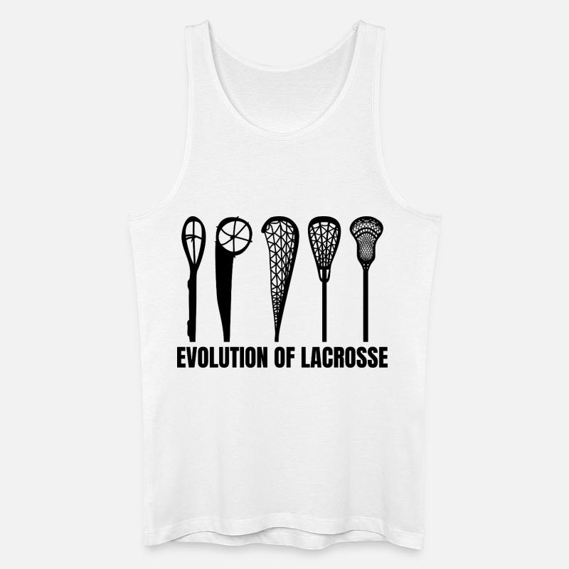 Entwicklung des Lacrosse Schläger - Männer Bio Tank Top - Weiß
