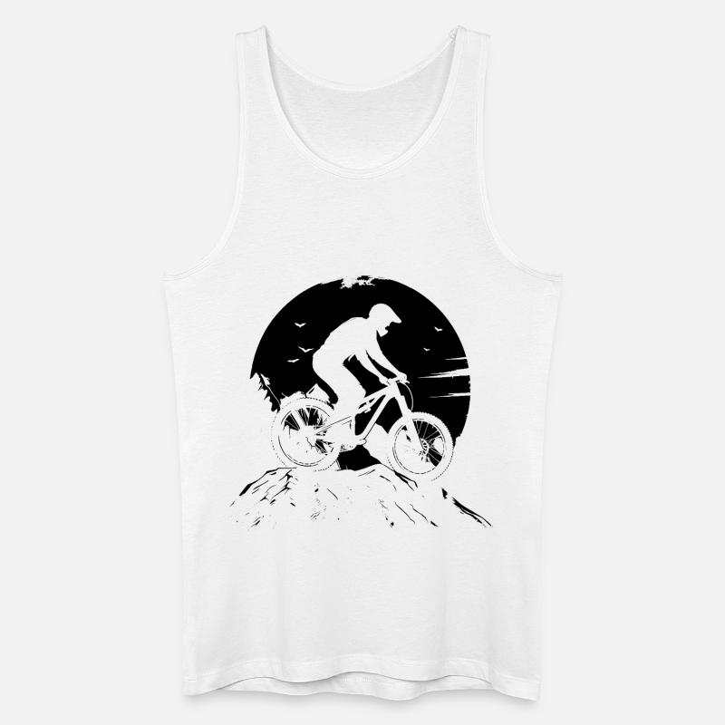 Mountainbiken - Männer Bio Tank Top - Weiß