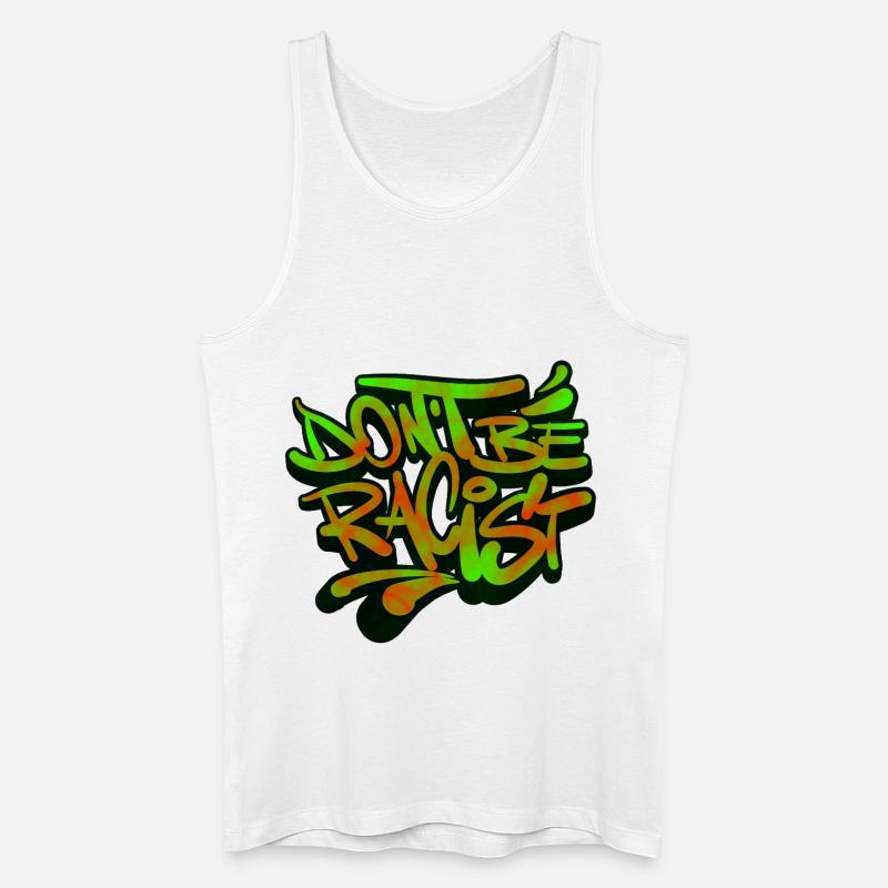NoRacism Sei kein Rassist - Männer Bio Tank Top - Weiß