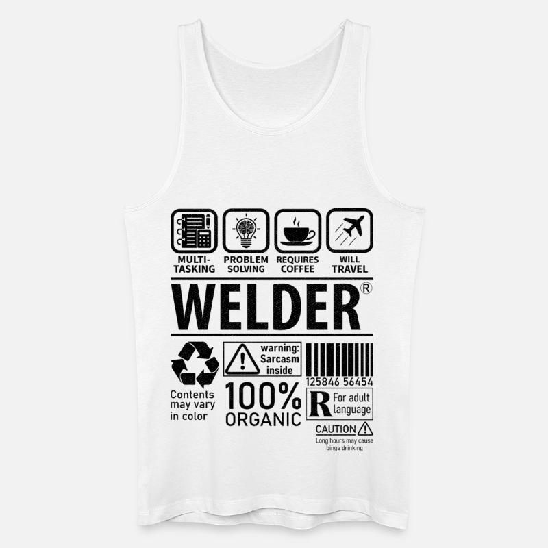 Welder multi tasking problem solving requires - Men’s Organic Tank Top - white
