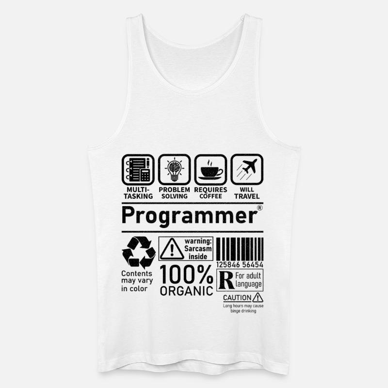 Programmer multi tasking problem solving requires - Männer Bio Tank Top - Weiß