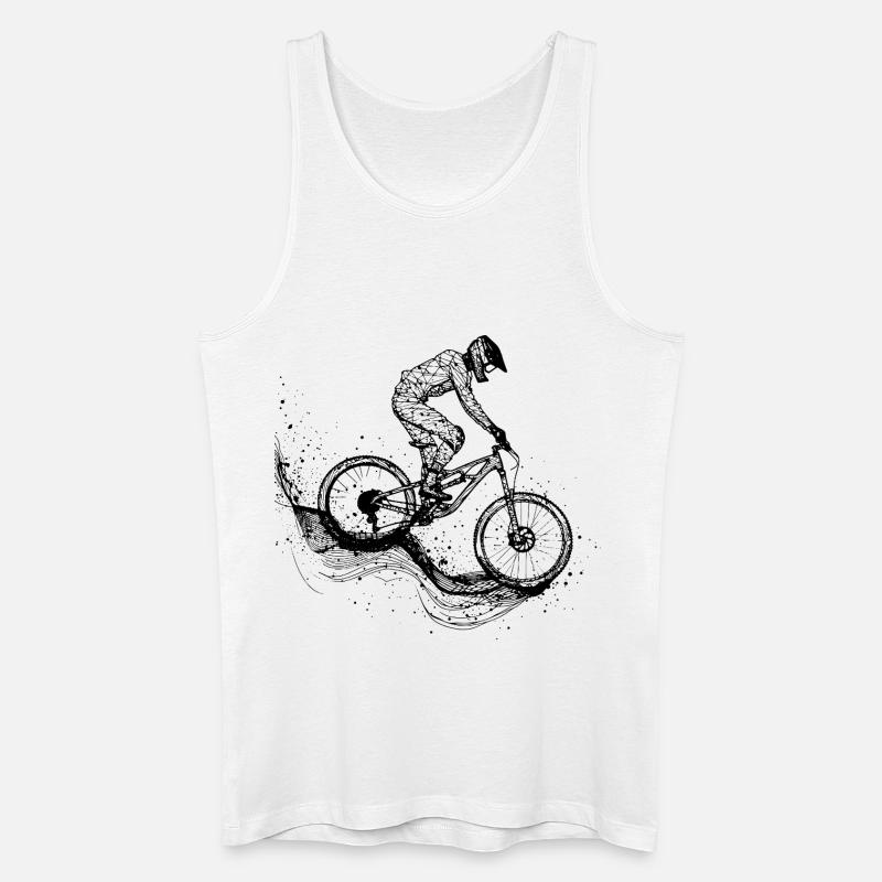 Radfahrer Line Art - Männer Bio Tank Top - Weiß