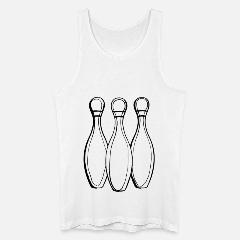Bowling Line Art - Männer Bio Tank Top - Weiß