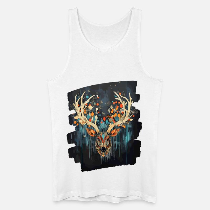Hirsch mit Geweih - Männer Bio Tank Top - Weiß