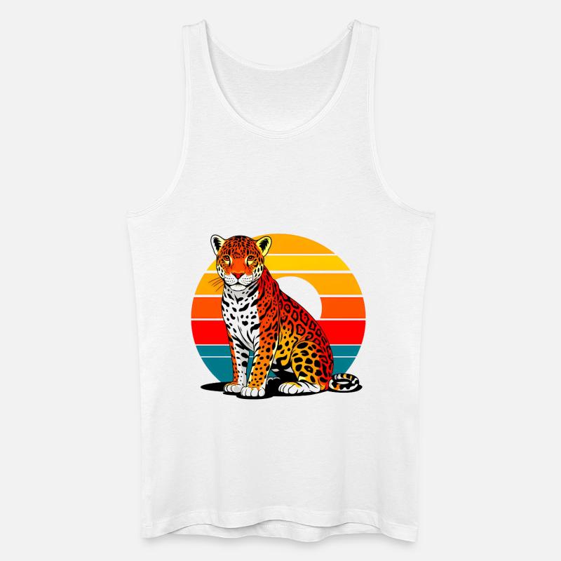 Jaguar am Strand - Männer Bio Tank Top - Weiß