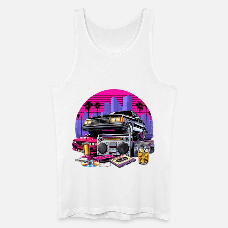 Kompaktkassette Ghettoblaster 90er Retro Geschenk - Männer Bio Tank Top - Weiß