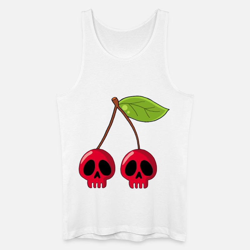Kirsch-Schädel - Männer Bio Tank Top - Weiß