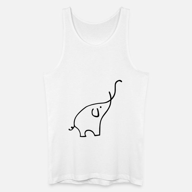 Elefant - Männer Bio Tank Top - Weiß