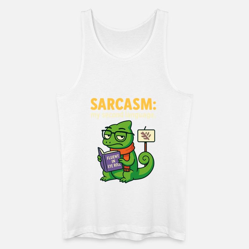 Second Language Sarcasm - Men’s Organic Tank Top - white