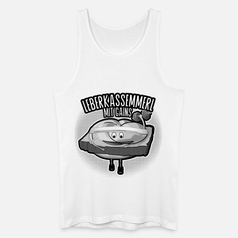 Leberkassemmel mit Muckis. - Männer Bio Tank Top - Weiß