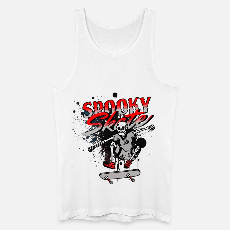 Skull Skateboard Graffiti Design - Männer Bio Tank Top - Weiß