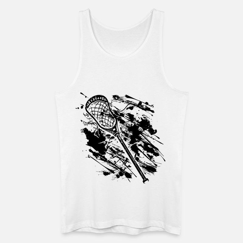 Lacrosse Schläger - Männer Bio Tank Top - Weiß
