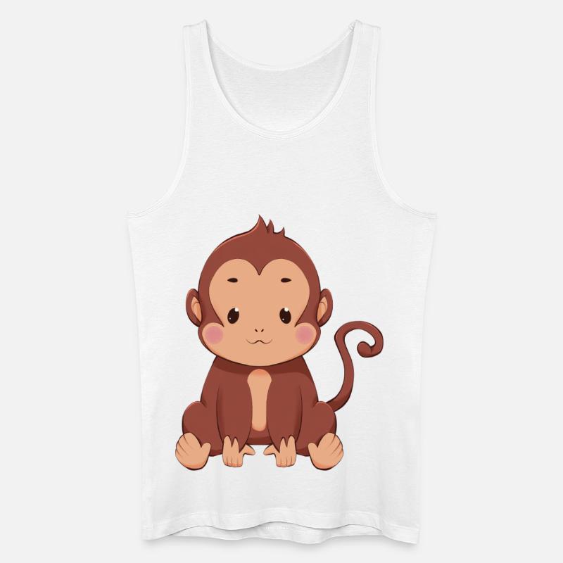 Affe - Männer Bio Tank Top - Weiß