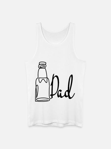Line Art Far Fars Dag Øl - Økologisk tanktop til mænd - hvid