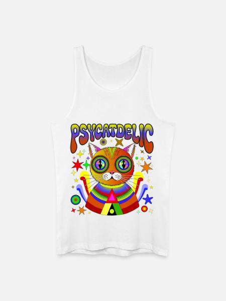 PSYCATDELIC - Men’s Organic Tank Top - white
