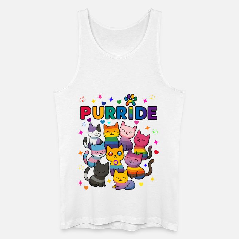 Purride Chats LGBT - Débardeur bio Homme - blanc