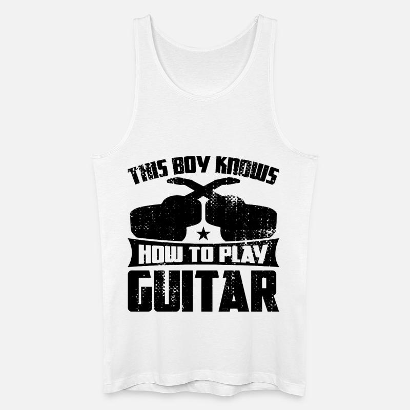 Gitarrenjunge - Männer Bio Tank Top - Weiß