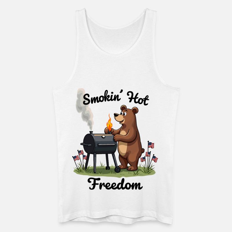Bärenstarkes Grillvergnügen - Männer Bio Tank Top - Weiß