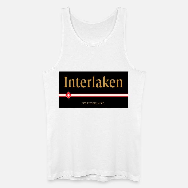 Interlaken Schweizer Goldschrift Design - Männer Bio Tank Top - Weiß