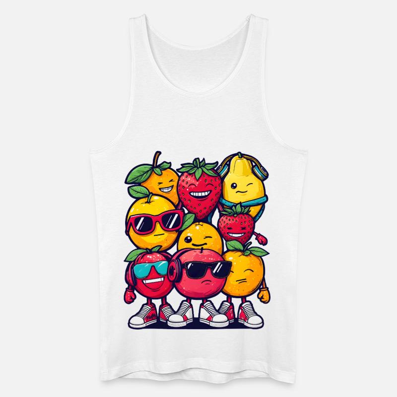 Fruit Squad – 🍓 🍊 🍉 Cartoon - Männer Bio Tank Top - Weiß