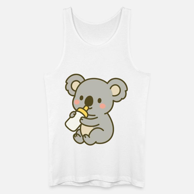 Kuschel-Koala mit Flasche - Männer Bio Tank Top - Weiß
