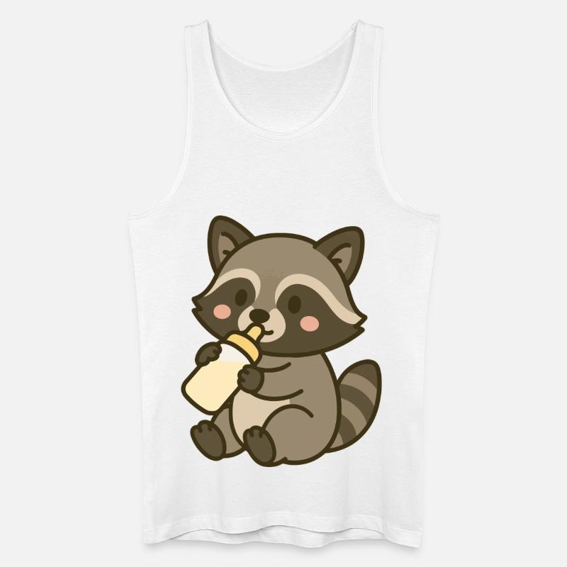 Flaschenzeit mit Waschbärchen - Männer Bio Tank Top - Weiß