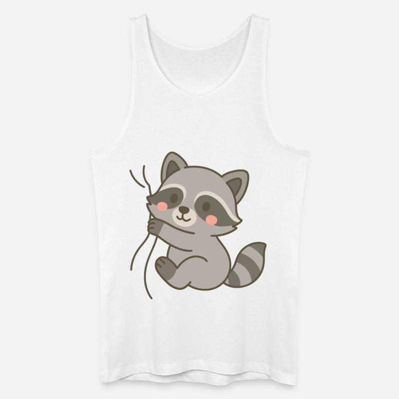 Eingekuschelt Waschbär - Männer Bio Tank Top - Weiß