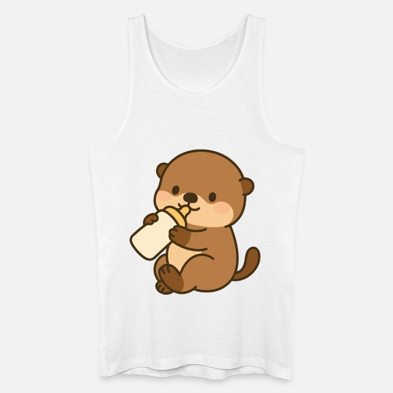 Seeotter-Schlürfspaß - Männer Bio Tank Top - Weiß