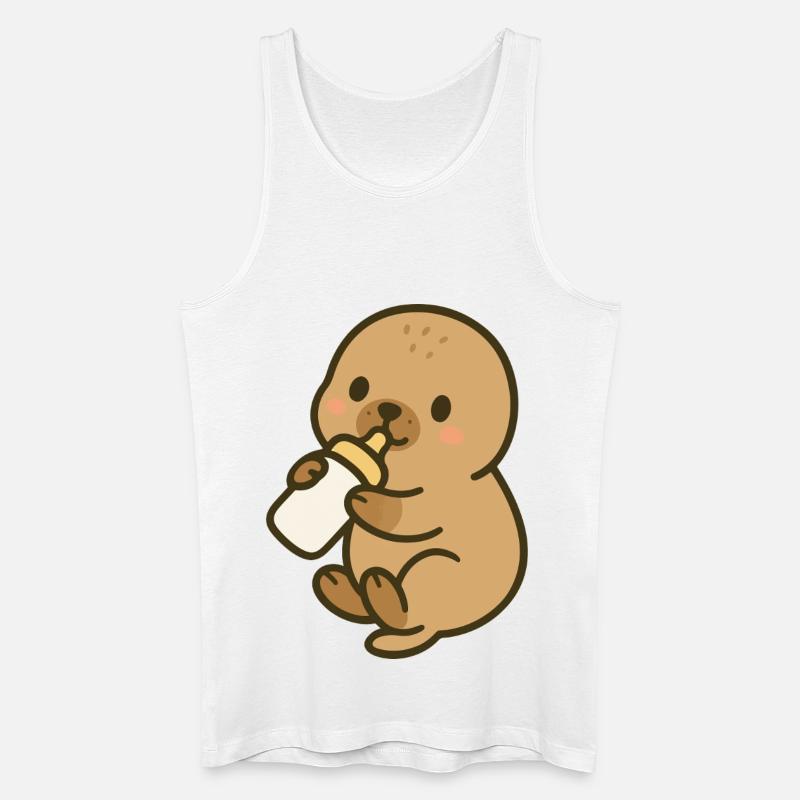 Fläschchenzeit am Meer - Männer Bio Tank Top - Weiß