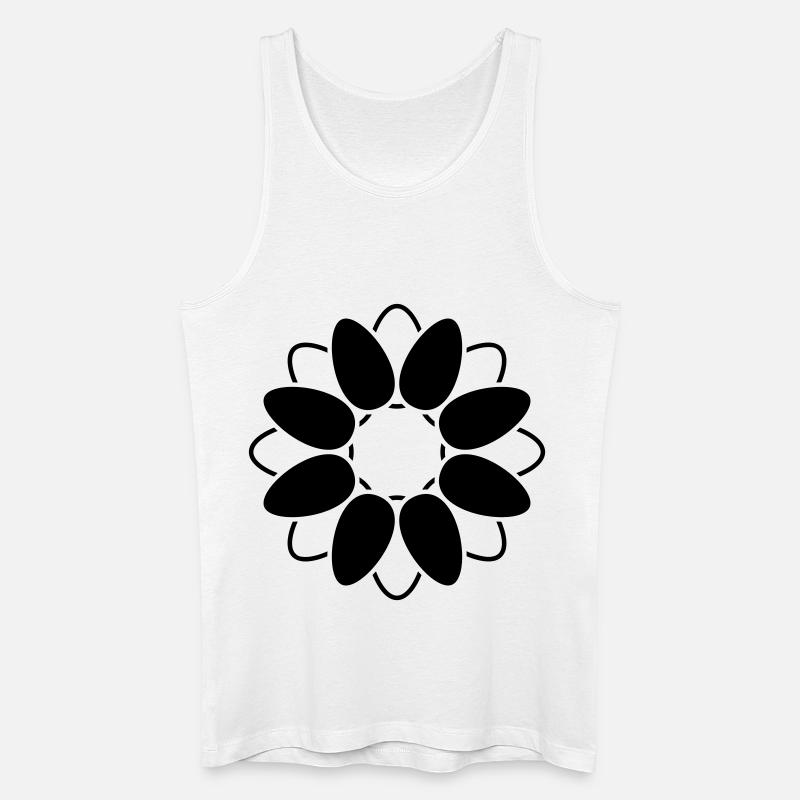 Fleur Ouverte Fleur Graphique Abstrait - Débardeur bio Homme - blanc