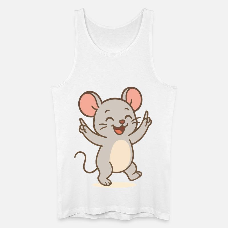 Glücks-Maus - Männer Bio Tank Top - Weiß