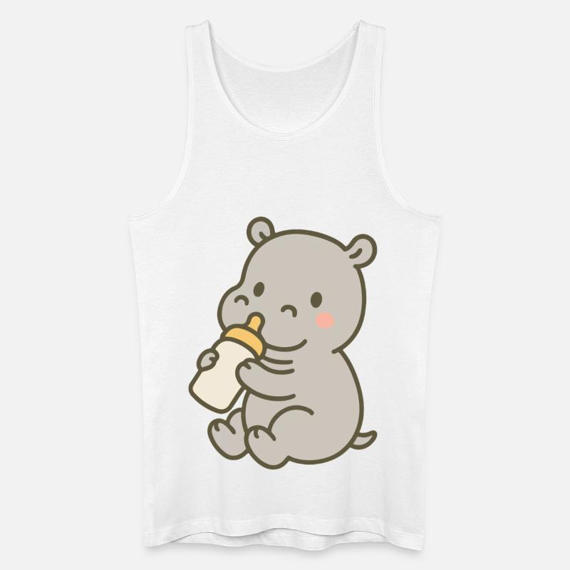Flusspferdchen mit Fläschchen - Männer Bio Tank Top - Weiß