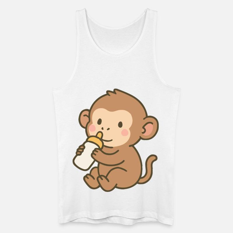 Fläschchen-Äffchen - Männer Bio Tank Top - Weiß